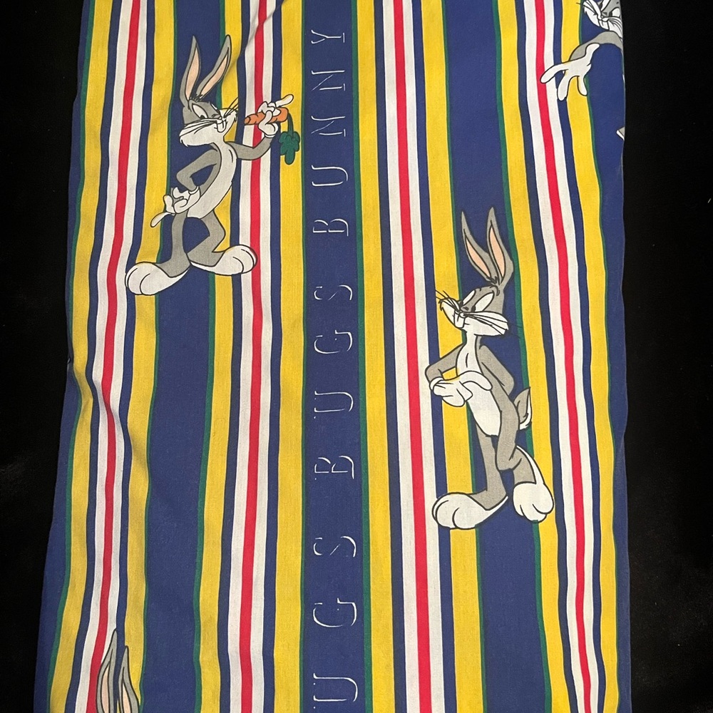 VTG Looney Tunes Bugs Bunny (1990) SINGLE Size Fitted Bed Sheet by Warner Bros.